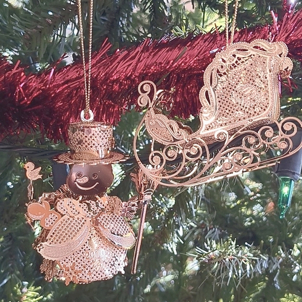 Danbury Mint 23K Plated Christmas Ornaments
